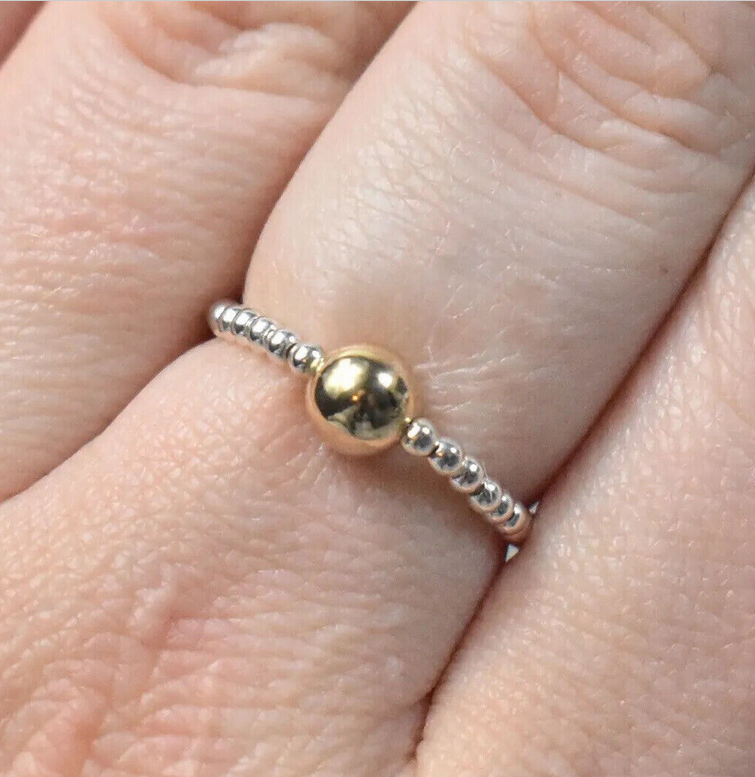 Gold Filled Beaded Stacking Ring - Nova Keepsakes 