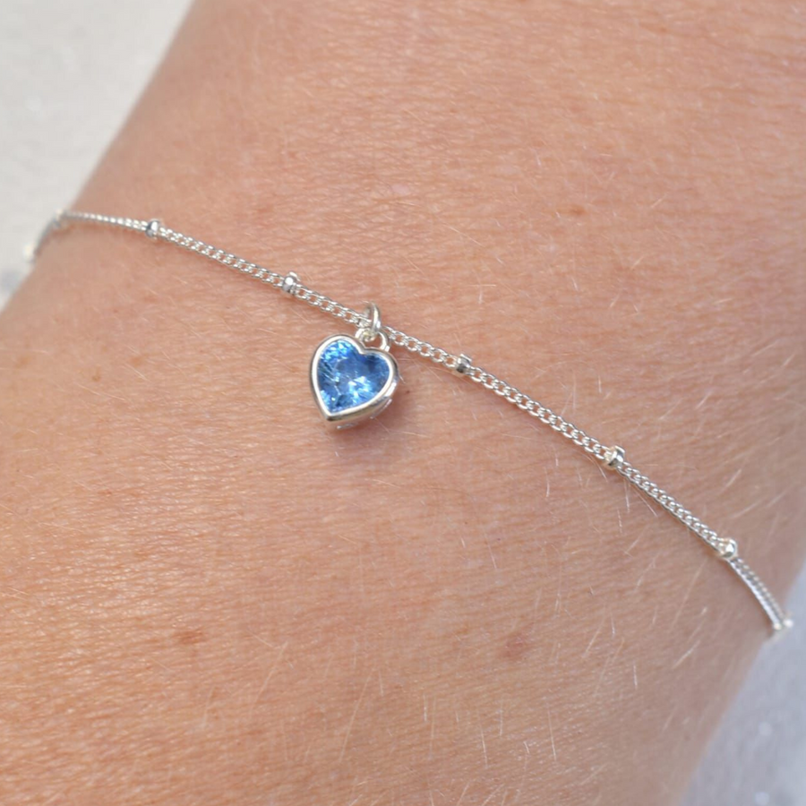 Satellite Blue Heart Bracelet - Nova Keepsakes 