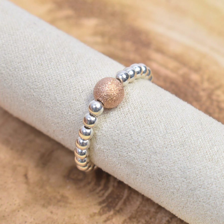 Sparkle Bead Rose Gold Ring - Nova Keepsakes 