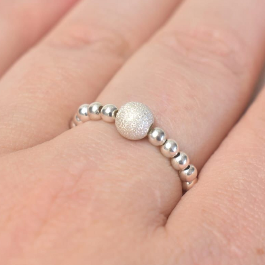 Stacking Ring with Sparkle Bead - Nova Keepsakes 